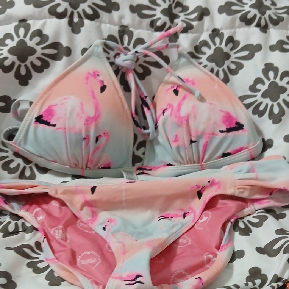 Victoria's Secret Pink and Blue Flamingo Bikini